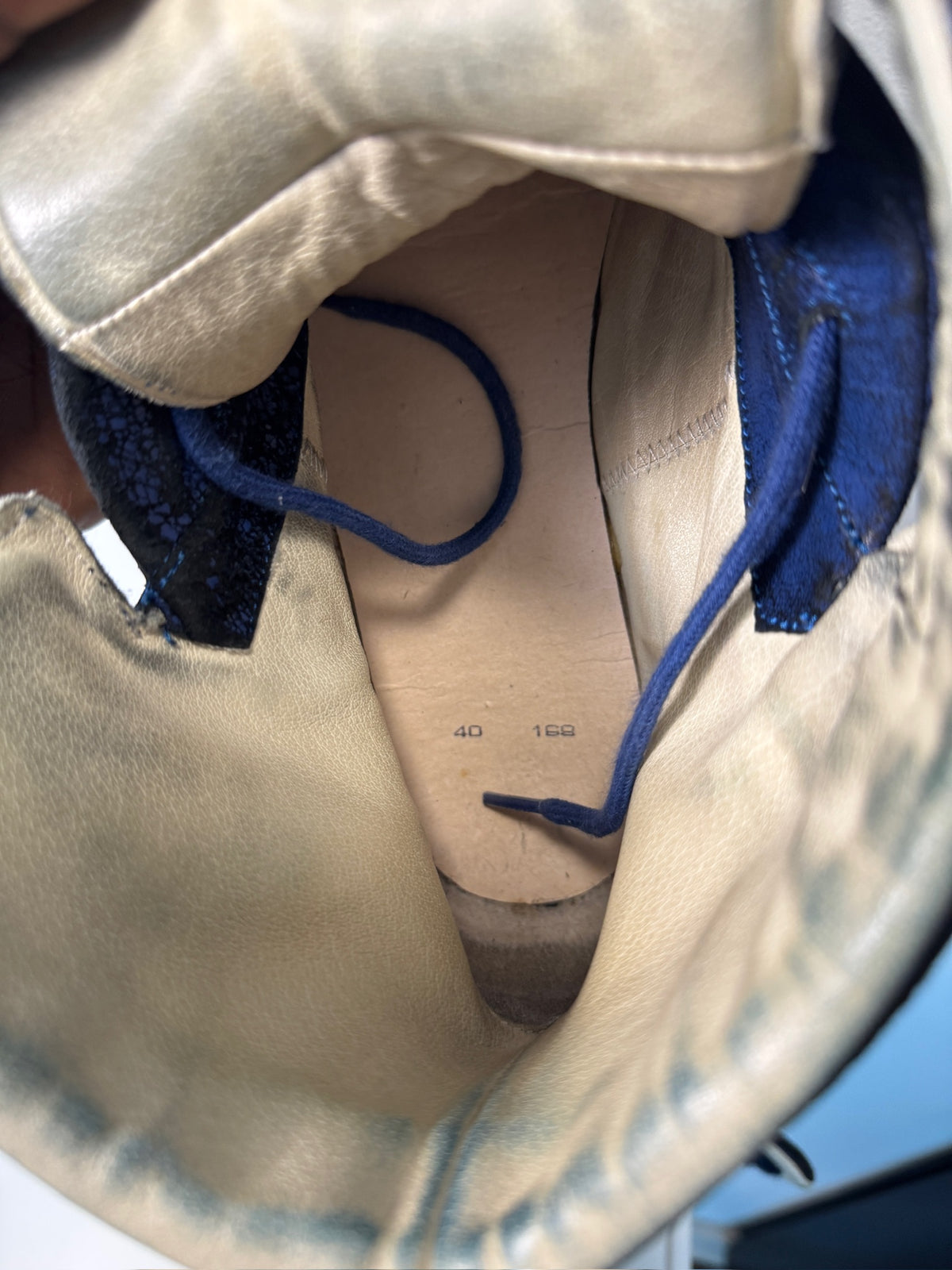 Maison Margiela blue glitter paint