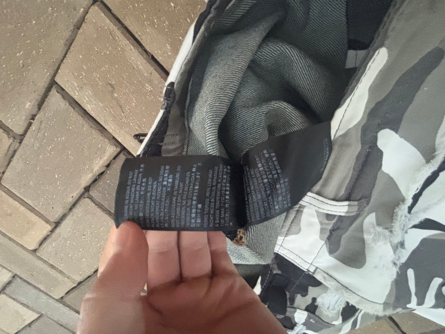 Balenciaga Trompe L’Oeil Snow Camo Shorts