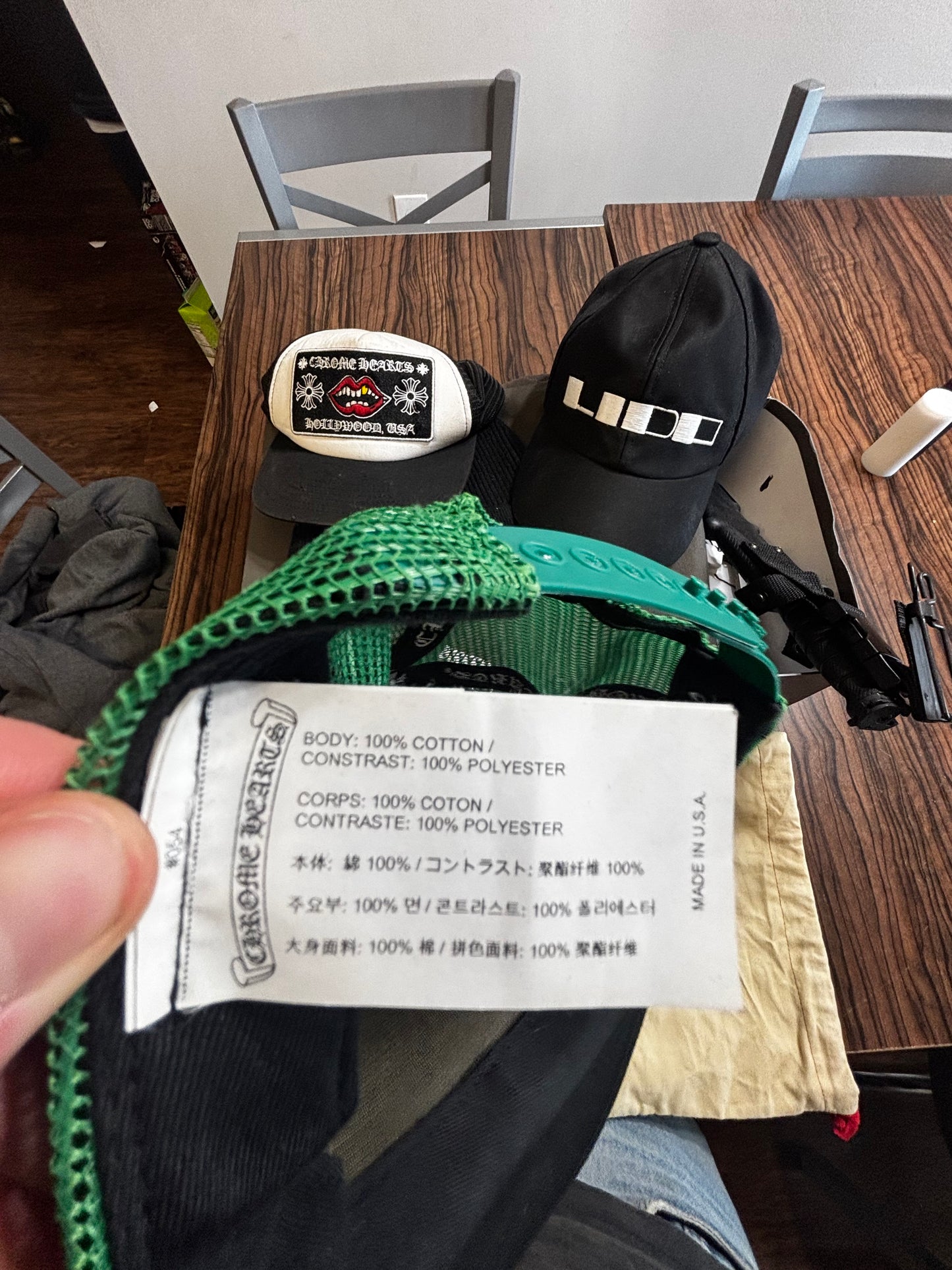 Chrome hearts green trucker hat