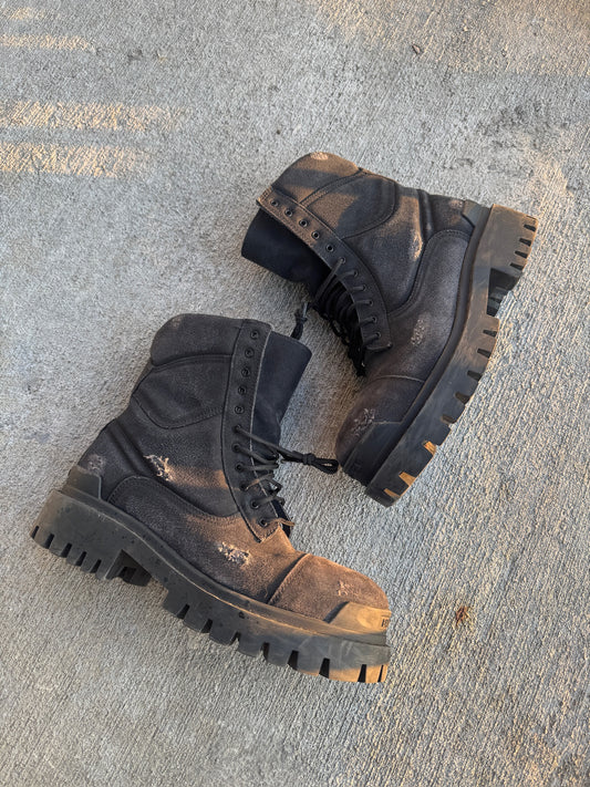 Balenciaga distressed strike boots