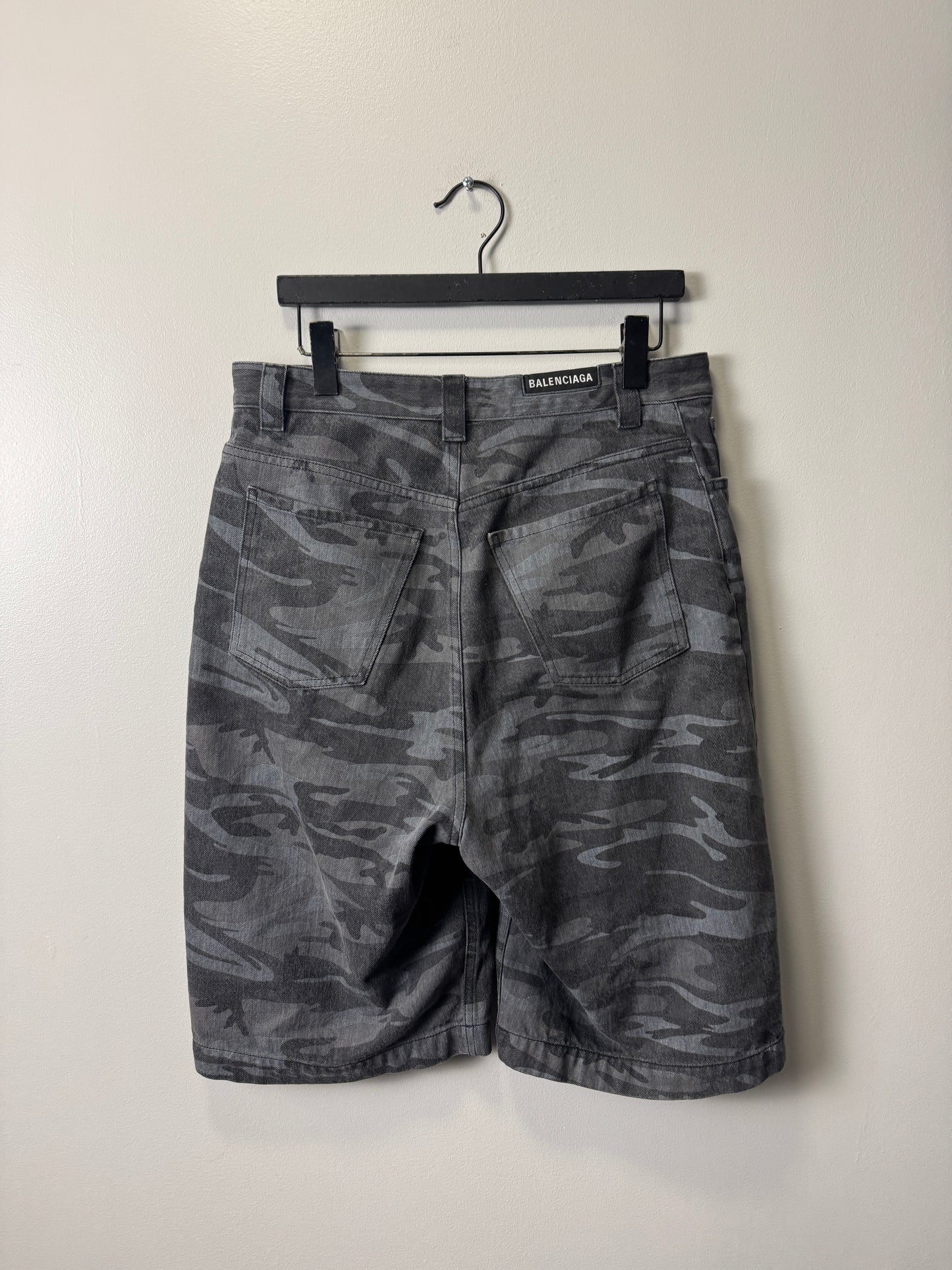 Balenciaga grey camo shorts