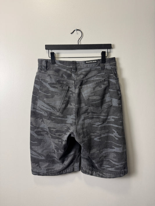 Balenciaga grey camo shorts