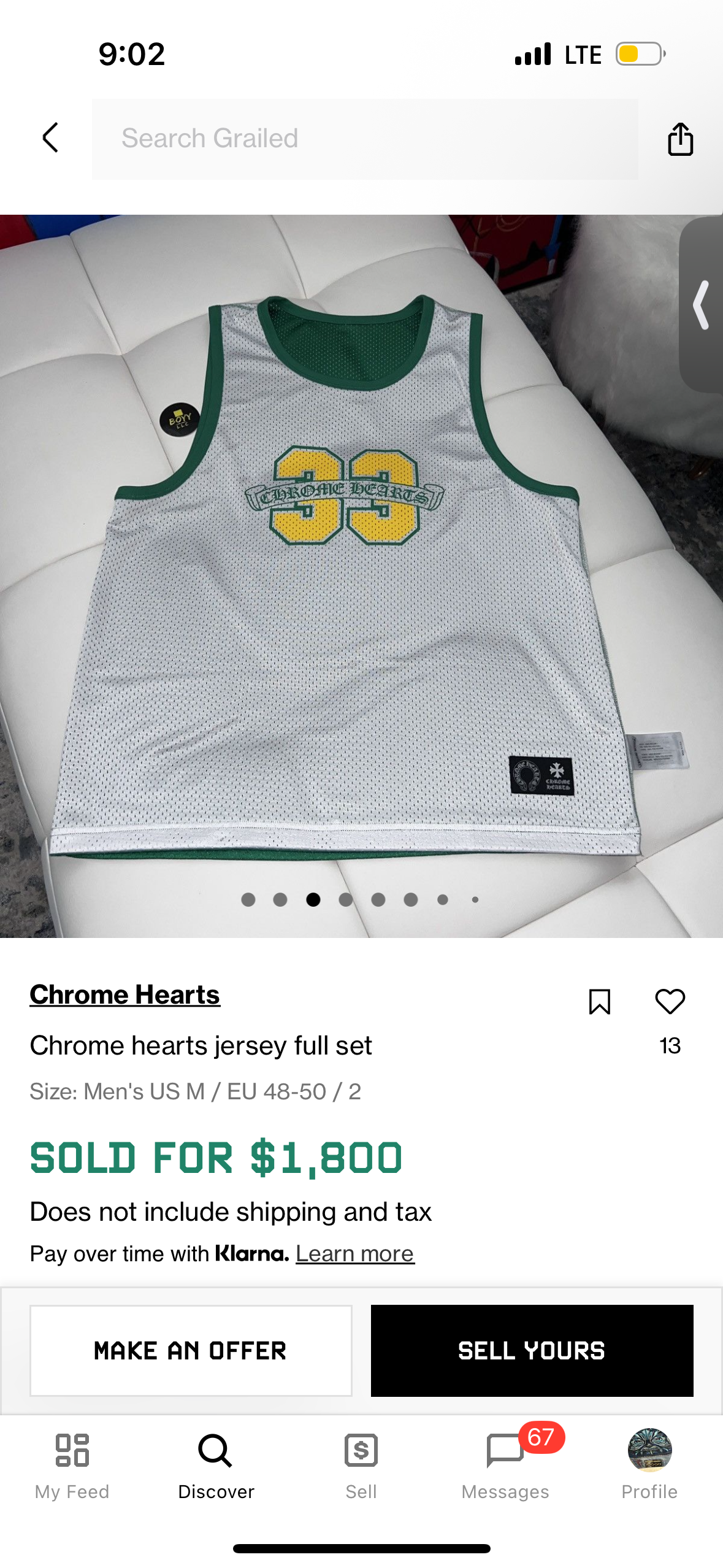 Chrome hearts reversible jersey