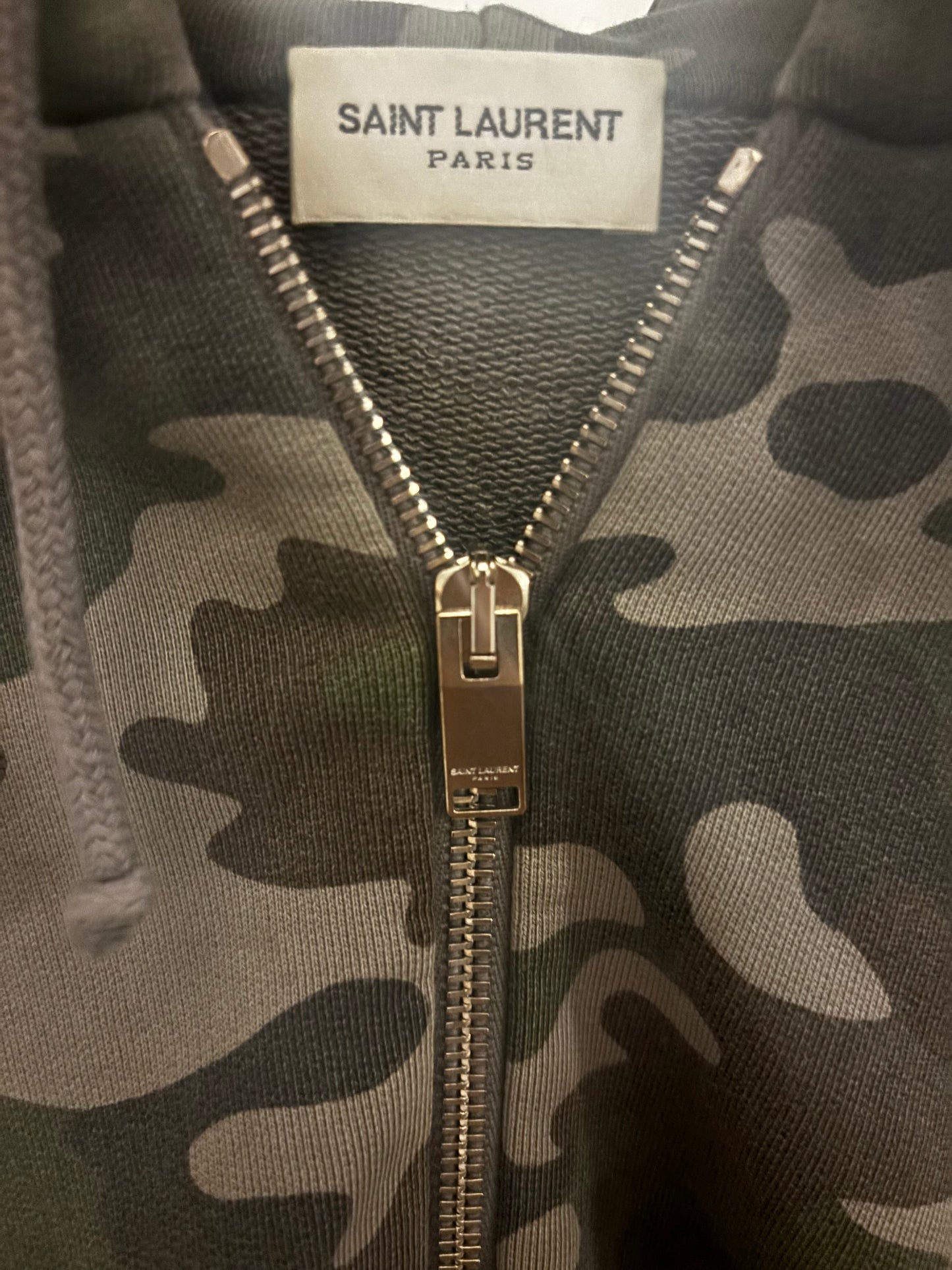 Saint Laurent Hedi Slimane FW15 Distressed Camo Zip