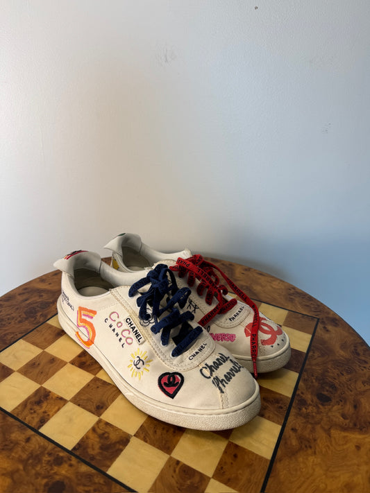 Chanel graffiti trainers