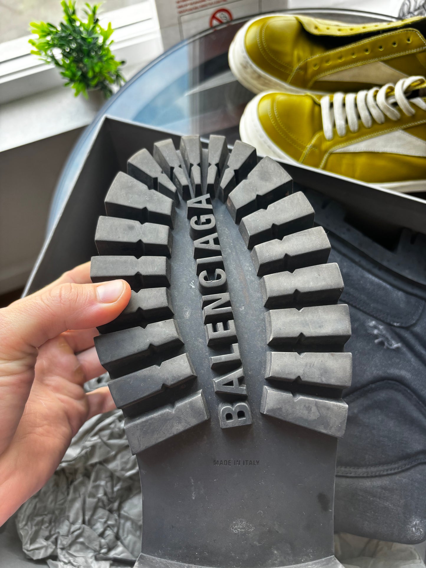 Balenciaga distressed strike boots