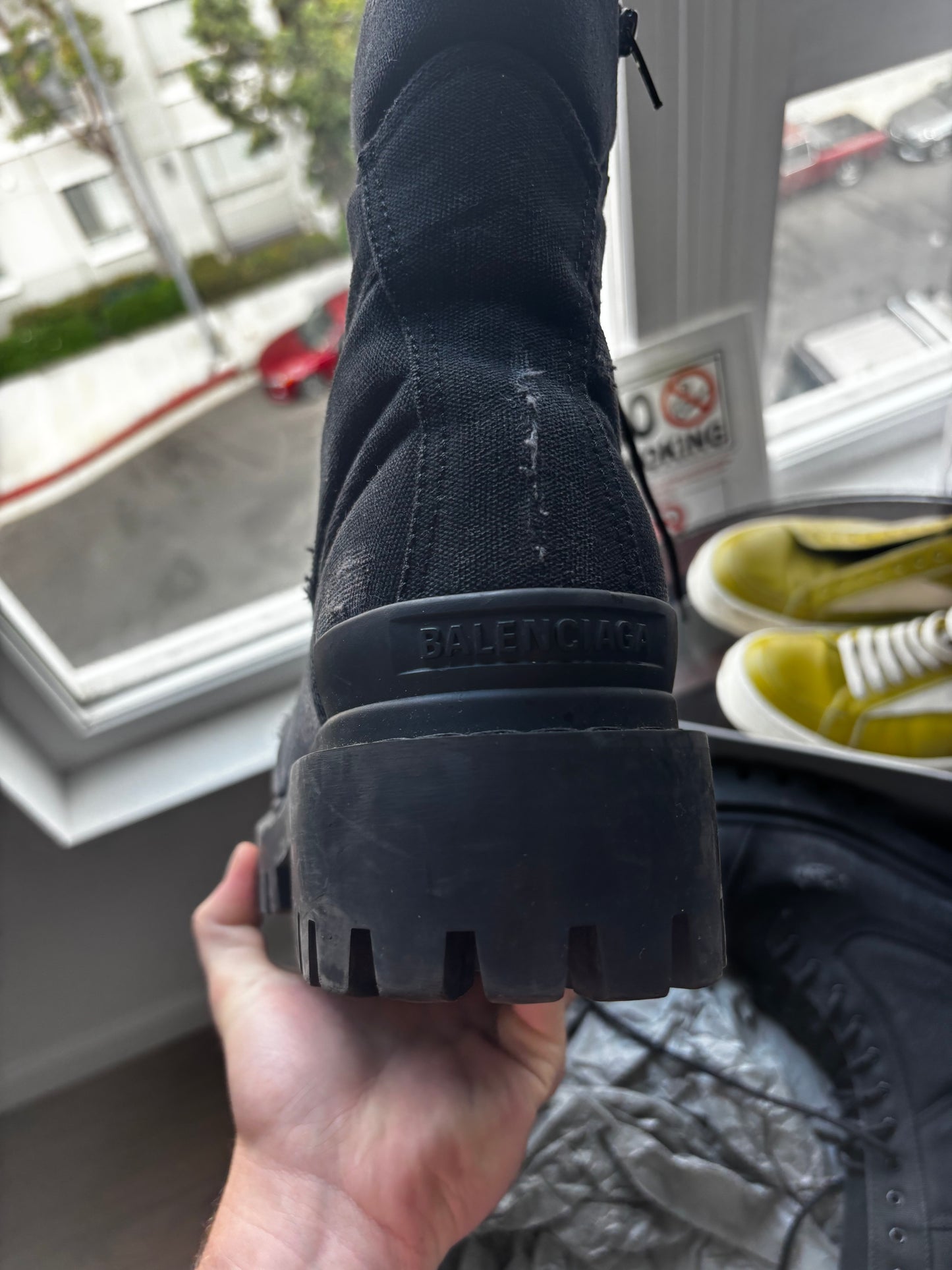 Balenciaga distressed strike boots