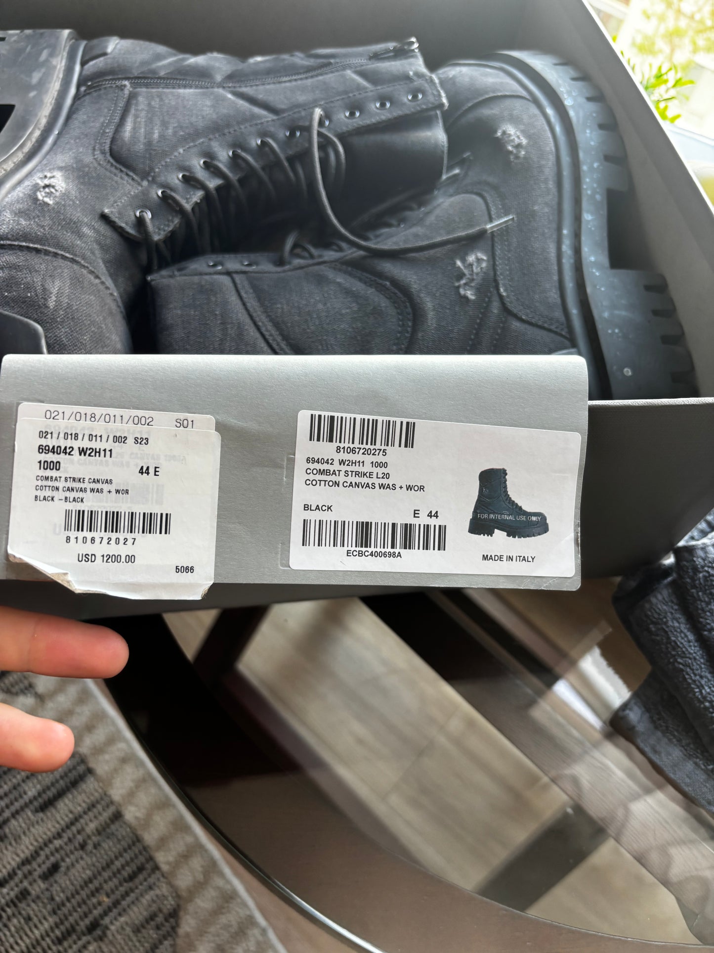 Balenciaga distressed strike boots