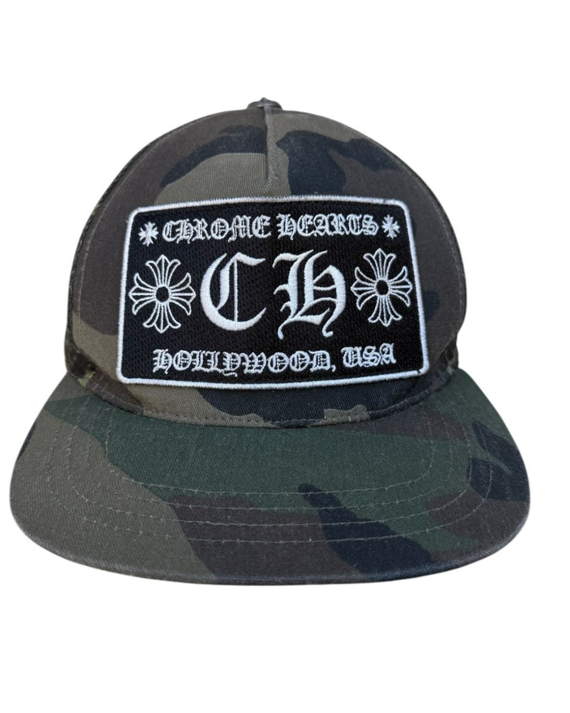 Chrome hearts camo trucker hat