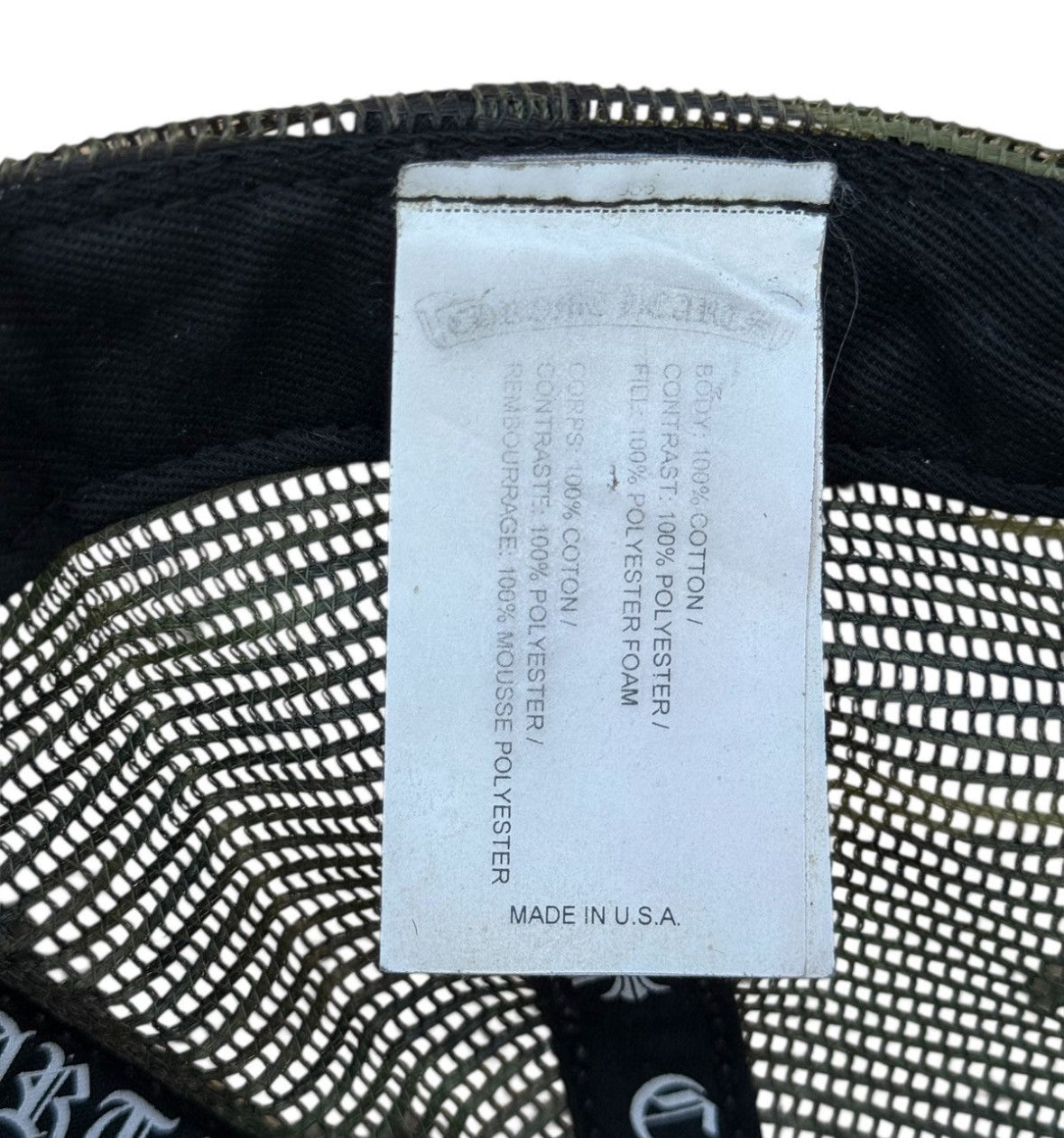 Chrome hearts camo trucker hat