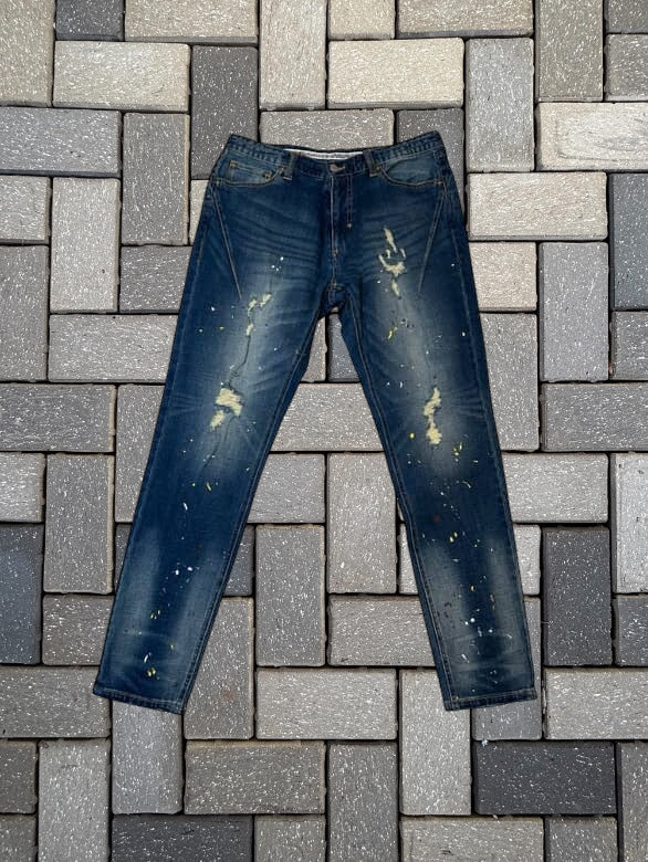 Number Nine splatter paint denim