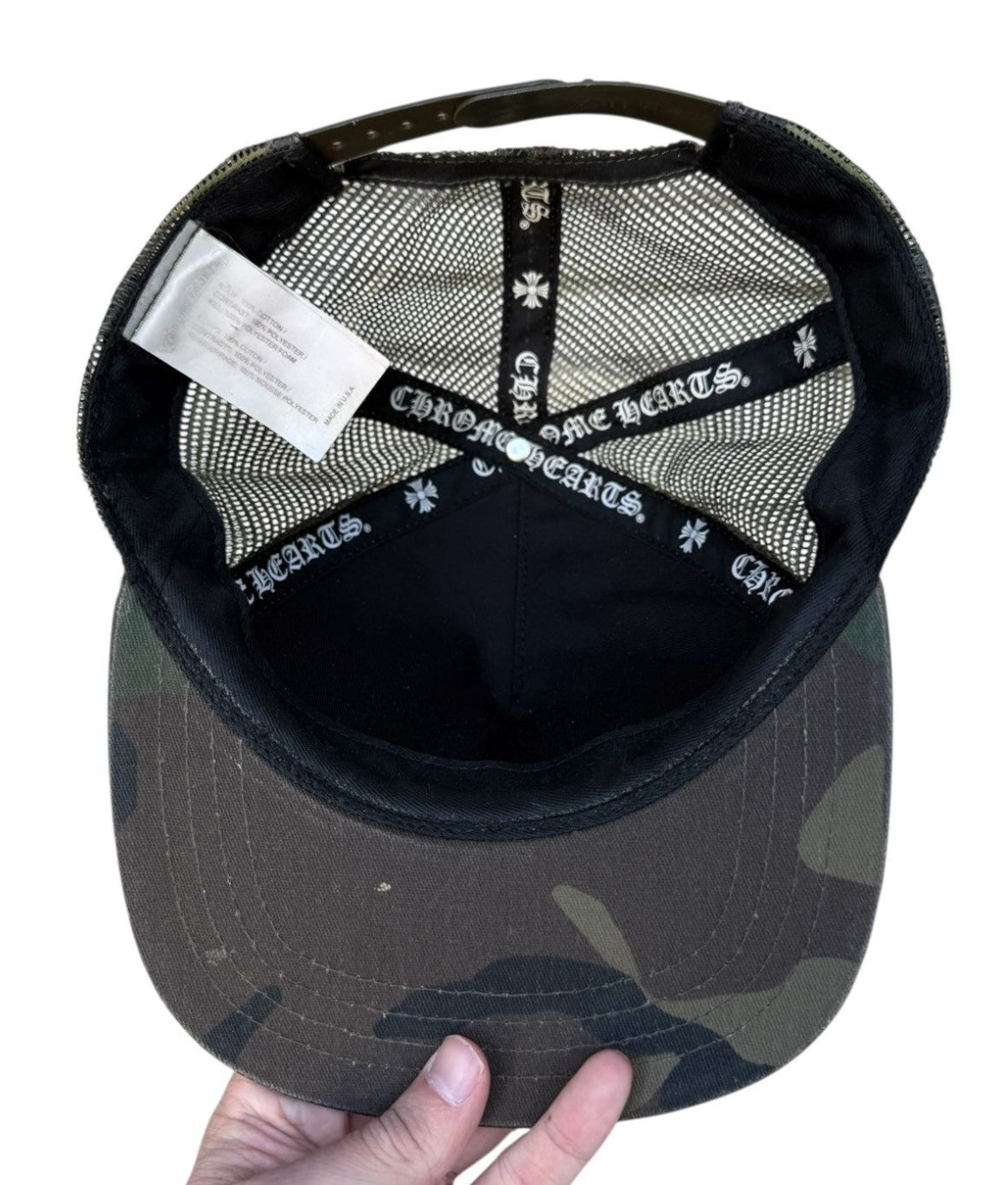 Chrome hearts camo trucker hat