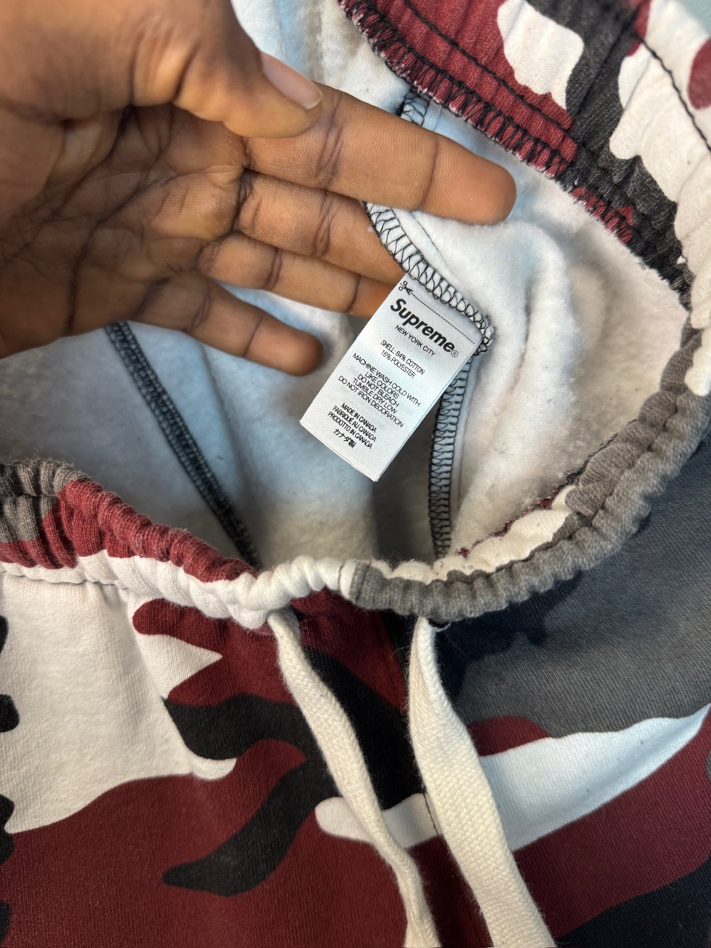 Supreme small bogo camo sweats