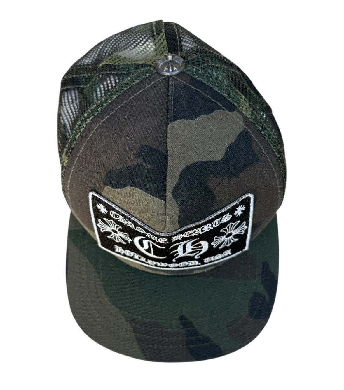 Chrome hearts camo trucker hat