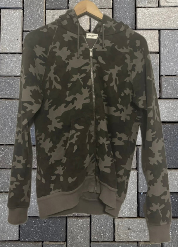 Saint Laurent Hedi Slimane FW15 Distressed Camo Zip